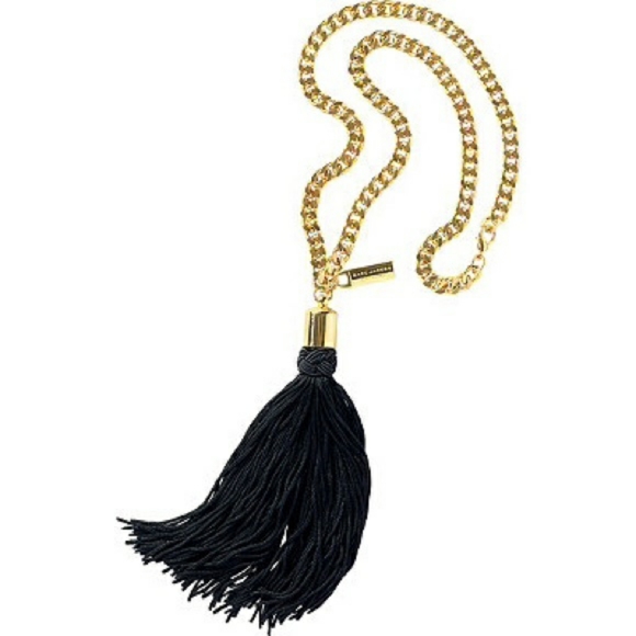 Marc Jacobs Decadence Gold Tone Chain Black Tassel Necklace - Picture 1 of 11